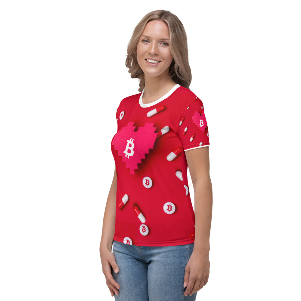 Bitcoin Heart Pill | Shirts & Tops | bitcoin-heart-pill-tee-1 | printful