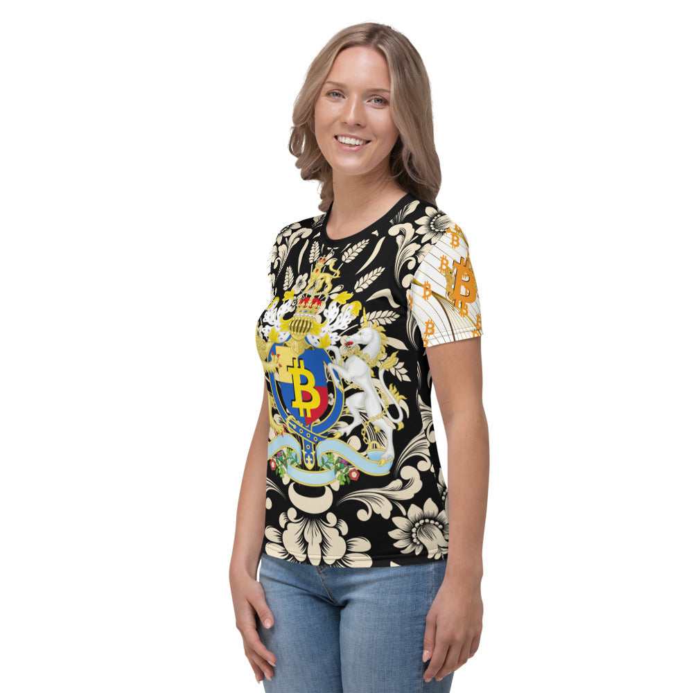 BITCOIN Crest | Shirts & Tops | bitcoin-crest-for-her-tee | printful