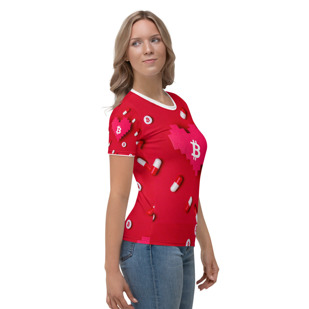Bitcoin Heart Pill | Shirts & Tops | bitcoin-heart-pill-tee-1 | printful