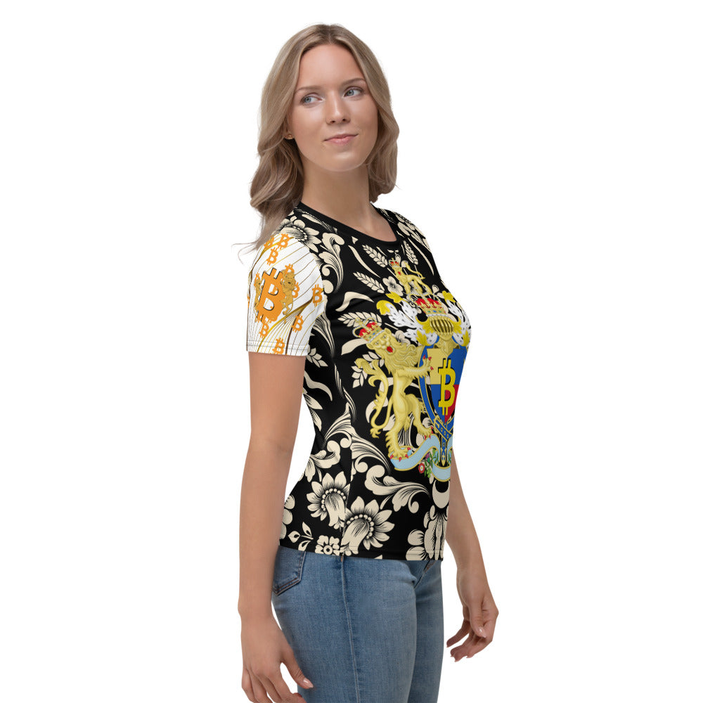 BITCOIN Crest | Shirts & Tops | bitcoin-crest-for-her-tee | printful