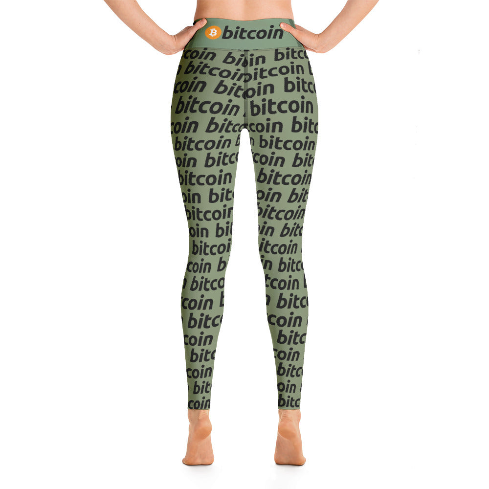 Bitcoin Forest Yoga Leggings printful