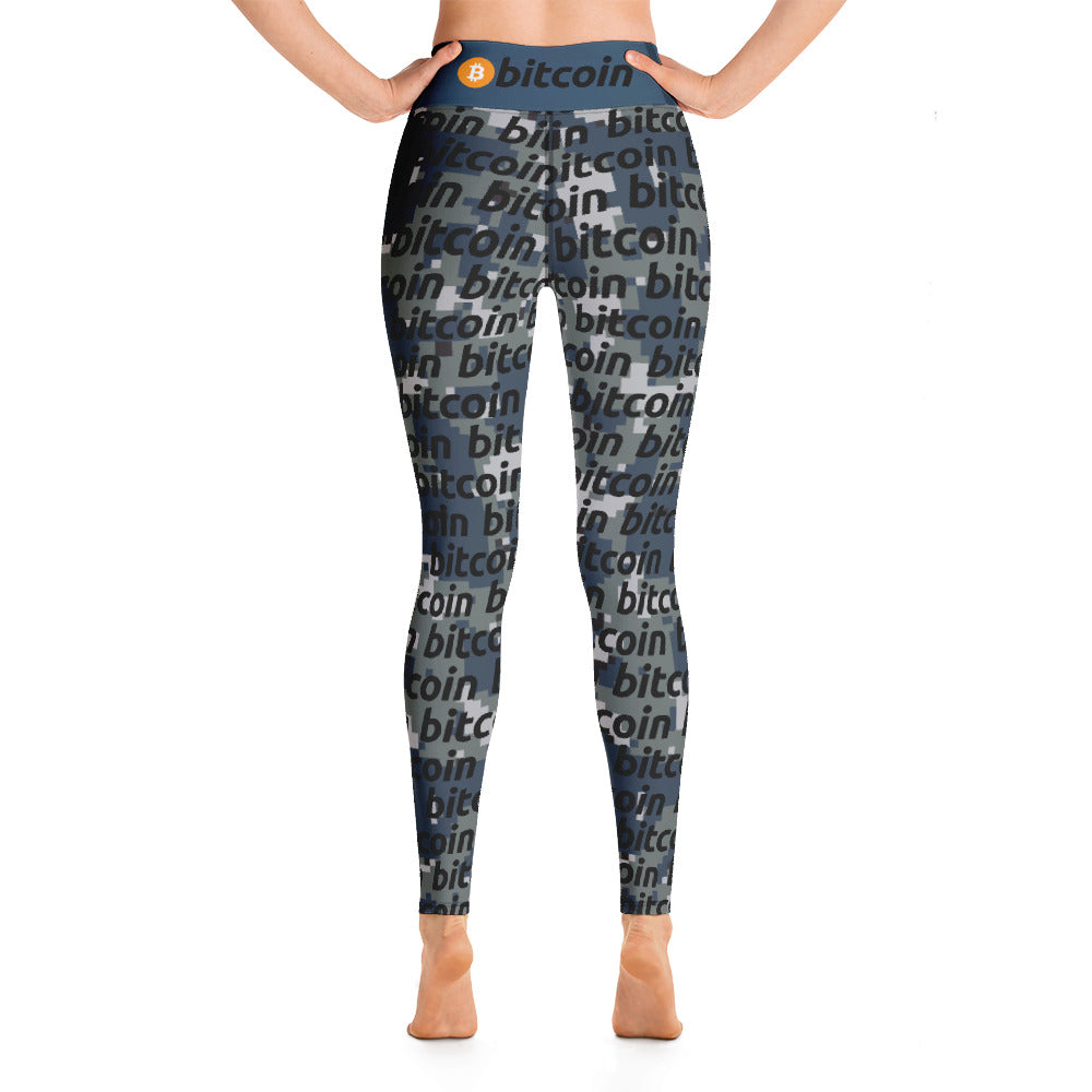 Bitcoin Urban Camo Yoga Leggings printful