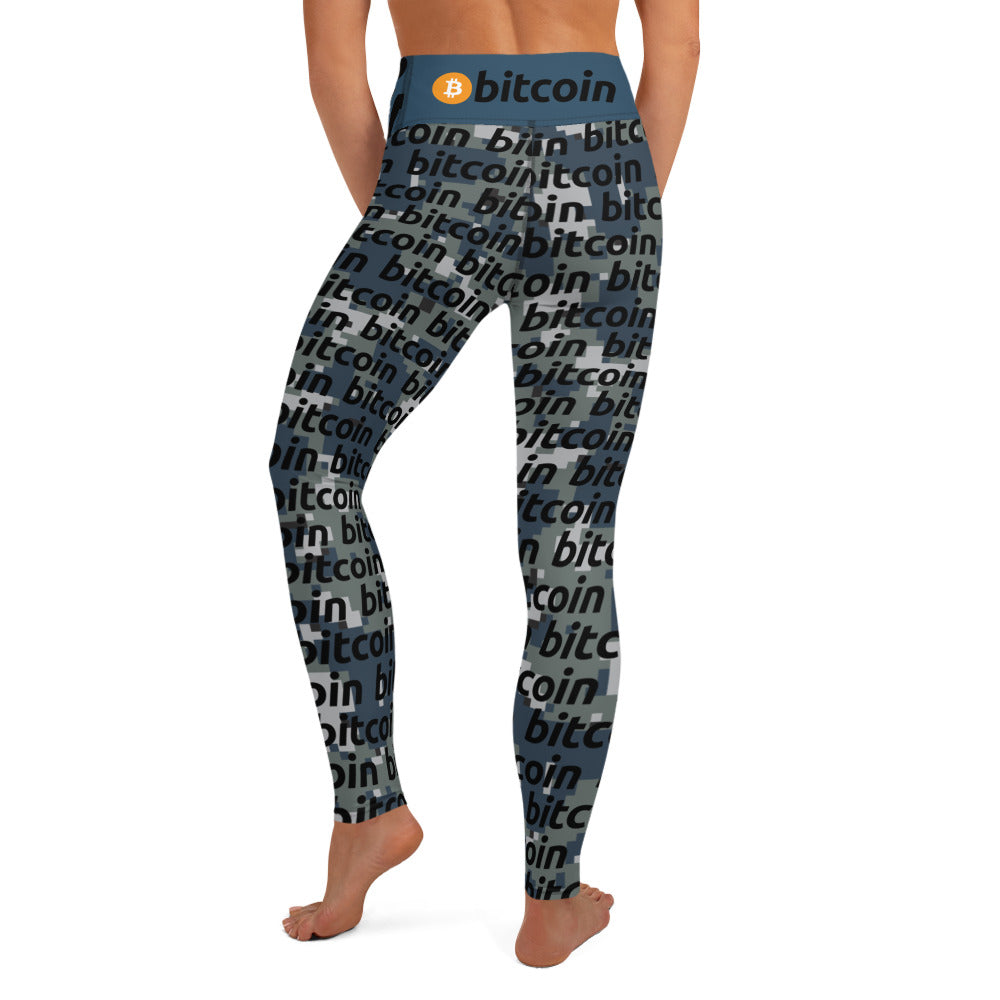 Bitcoin Urban Camo Yoga Leggings printful