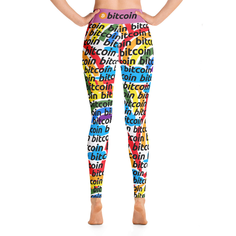 Bitcoin Rainbow Yoga Leggings printful