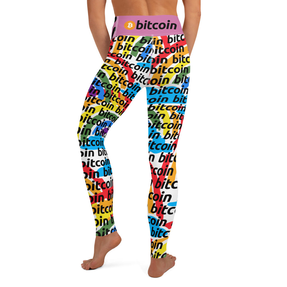 Bitcoin Rainbow Yoga Leggings printful