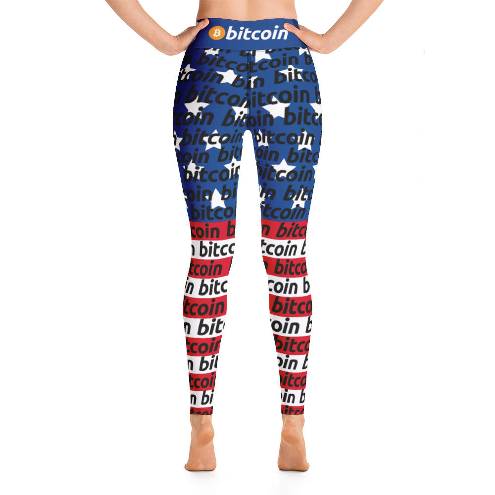 Bitcoin USA Yoga Leggings printful