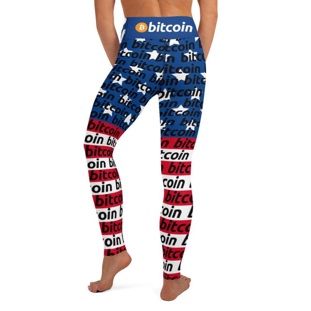 Bitcoin USA Yoga Leggings printful