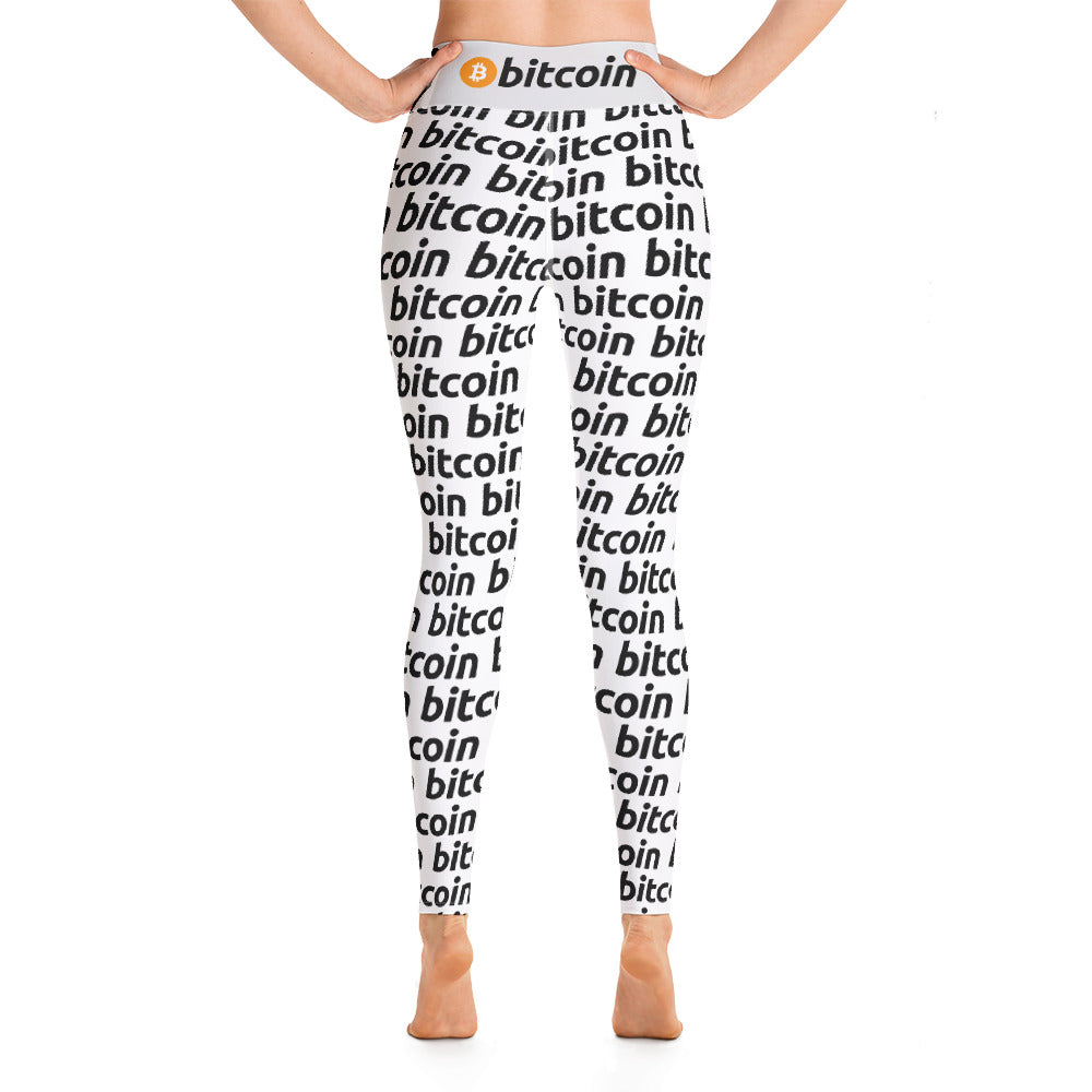 Bitcoin Snow Yoga Leggings printful