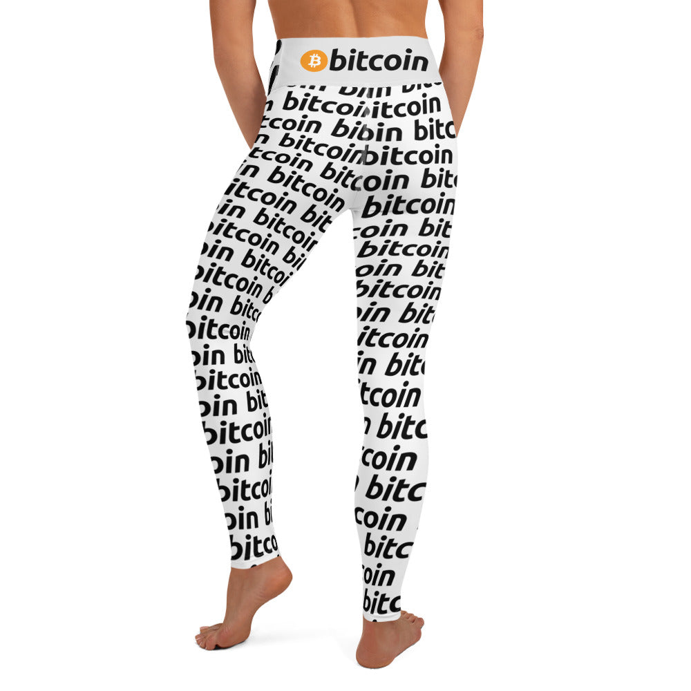 Bitcoin Snow Yoga Leggings printful