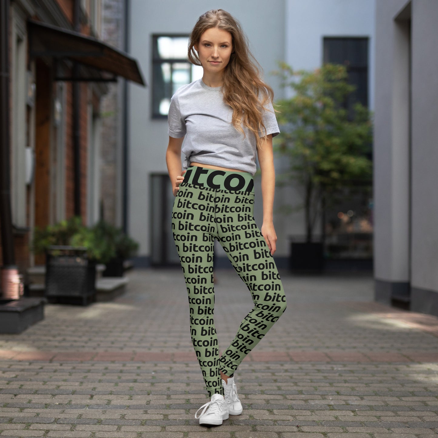 Bitcoin Forest Yoga Leggings printful