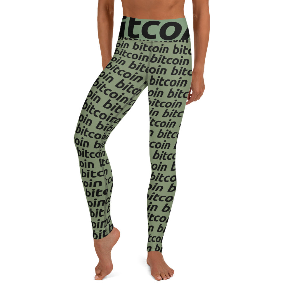 Bitcoin Forest Yoga Leggings printful