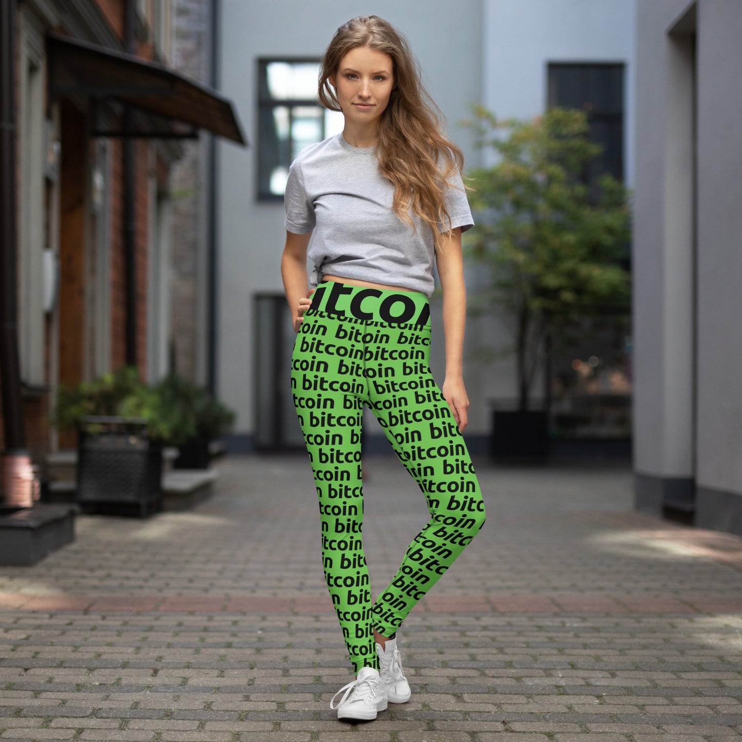 Bitcoin Tree Yoga Leggings printful