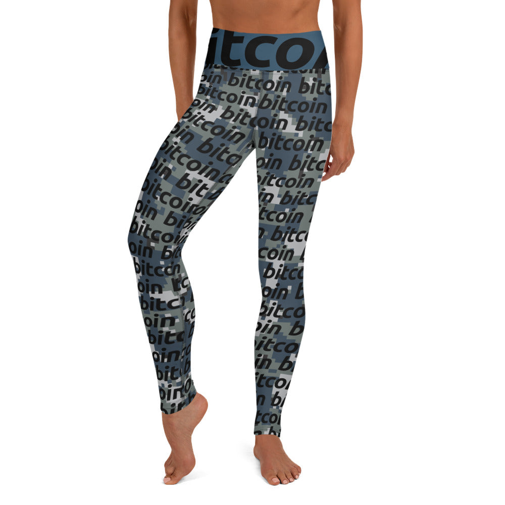 Bitcoin Urban Camo Yoga Leggings printful