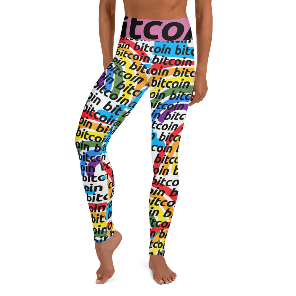 Bitcoin Rainbow Yoga Leggings printful