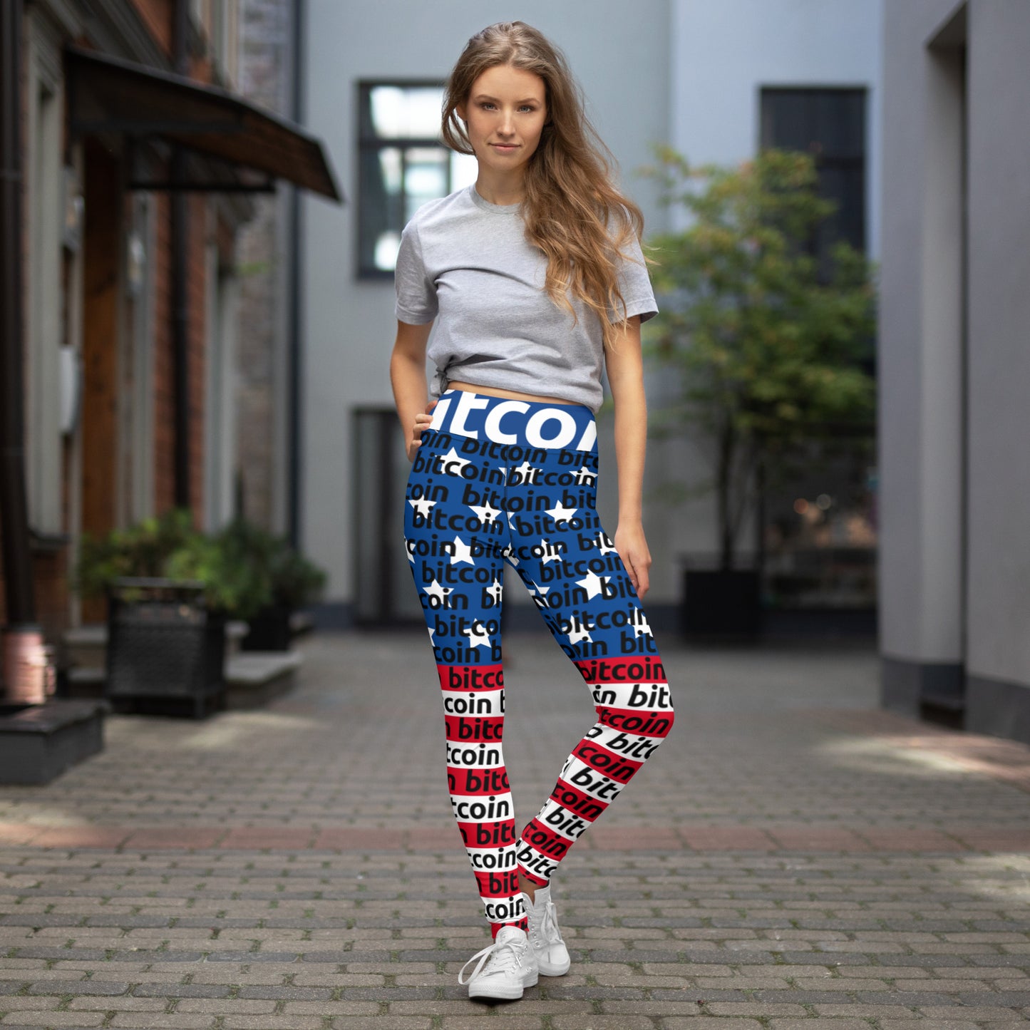 Bitcoin USA Yoga Leggings printful