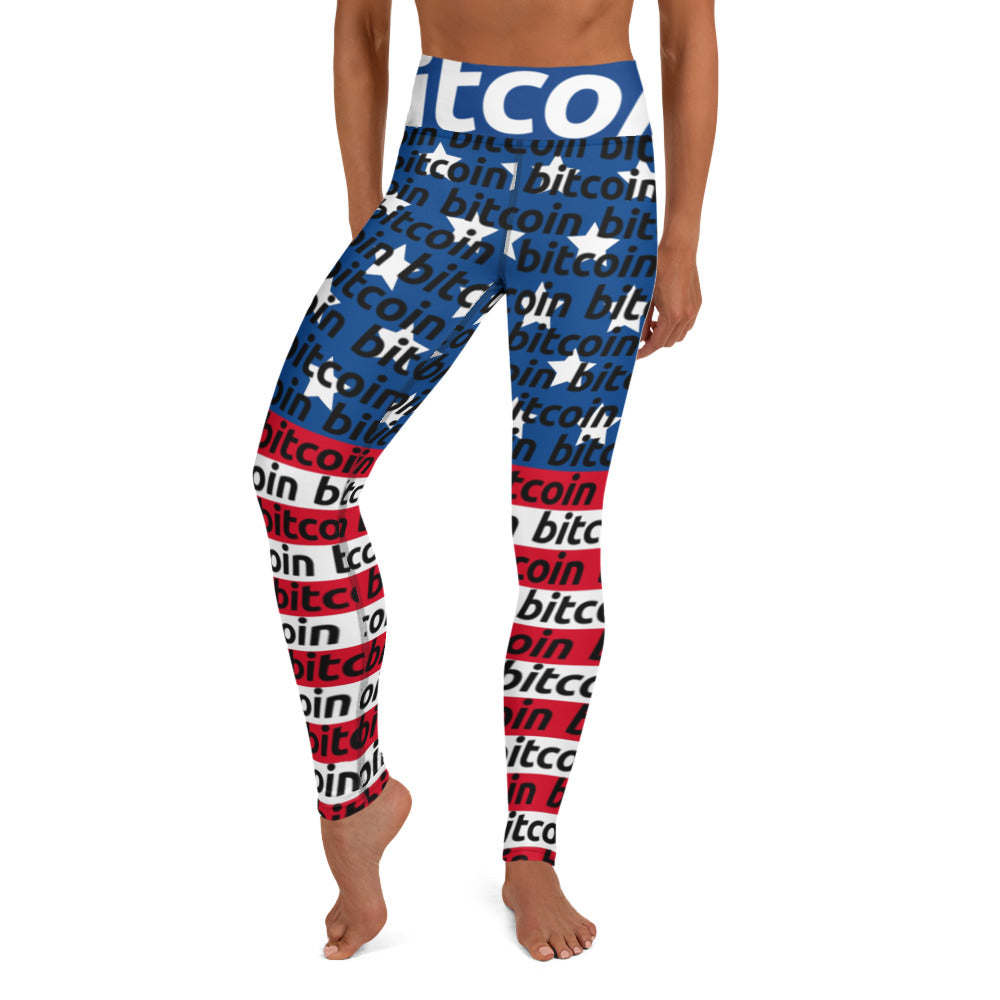 Bitcoin USA Yoga Leggings printful