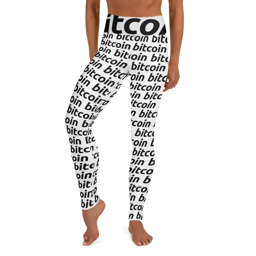Bitcoin Snow Yoga Leggings printful
