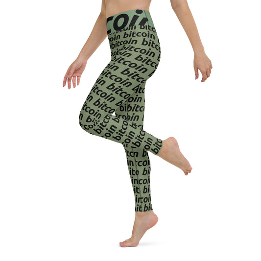 Bitcoin Forest Yoga Leggings printful