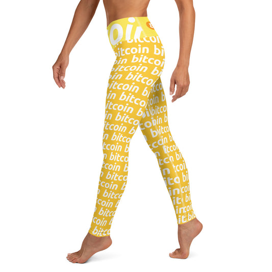 Bitcoin Honey White Yoga Leggings printful
