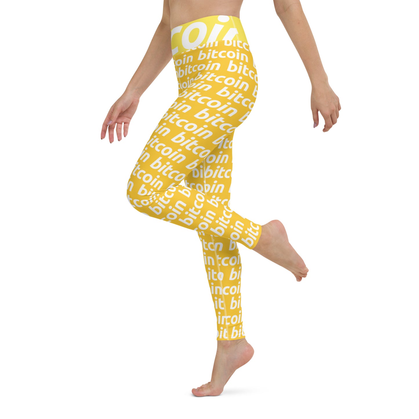 Bitcoin Honey White Yoga Leggings