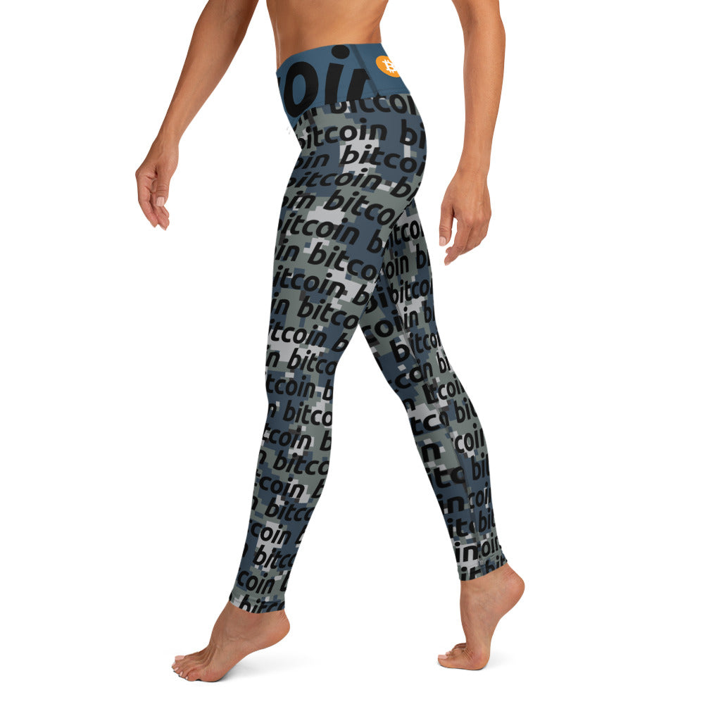 Bitcoin Urban Camo Yoga Leggings printful
