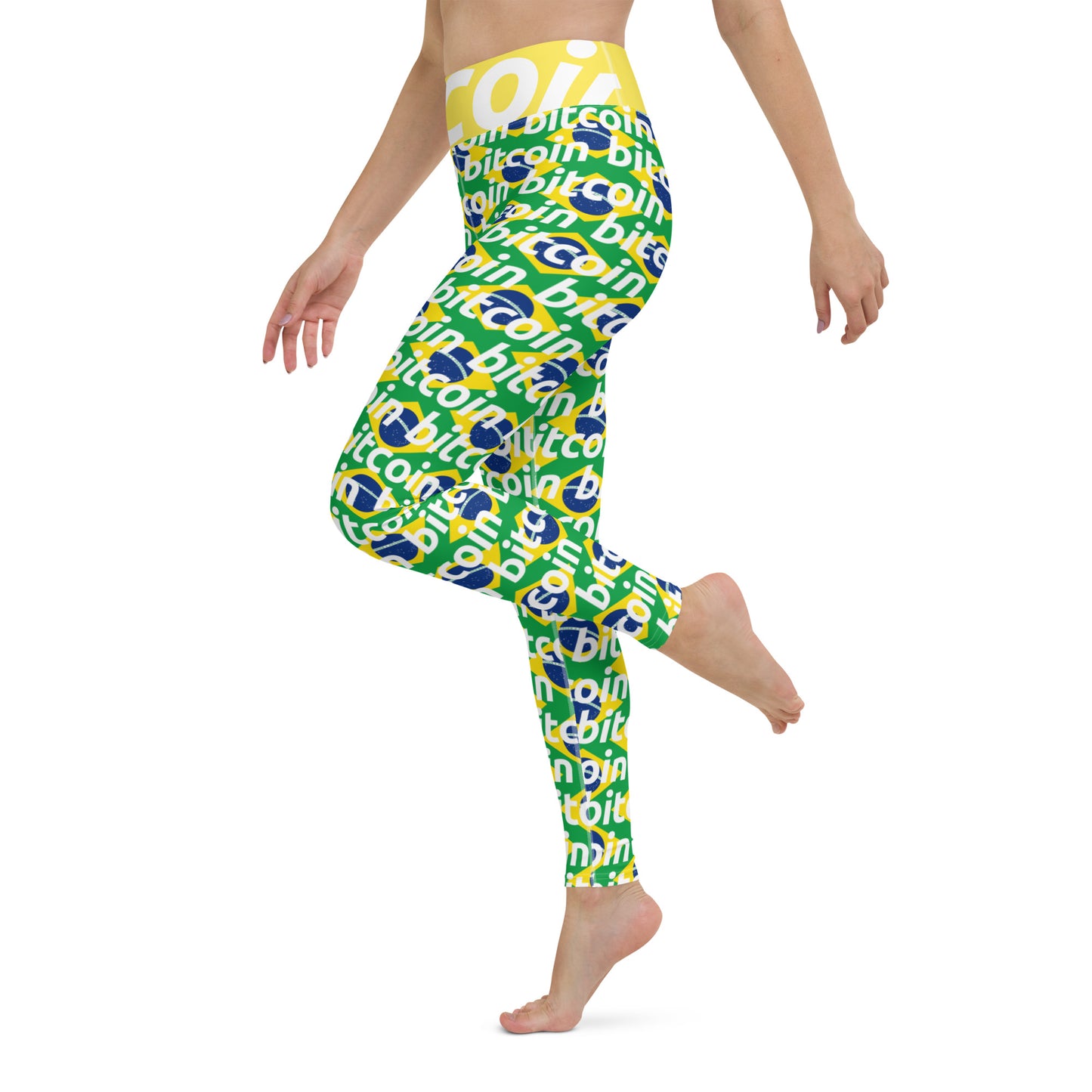 Bitcoin Samba Yoga Leggings printful