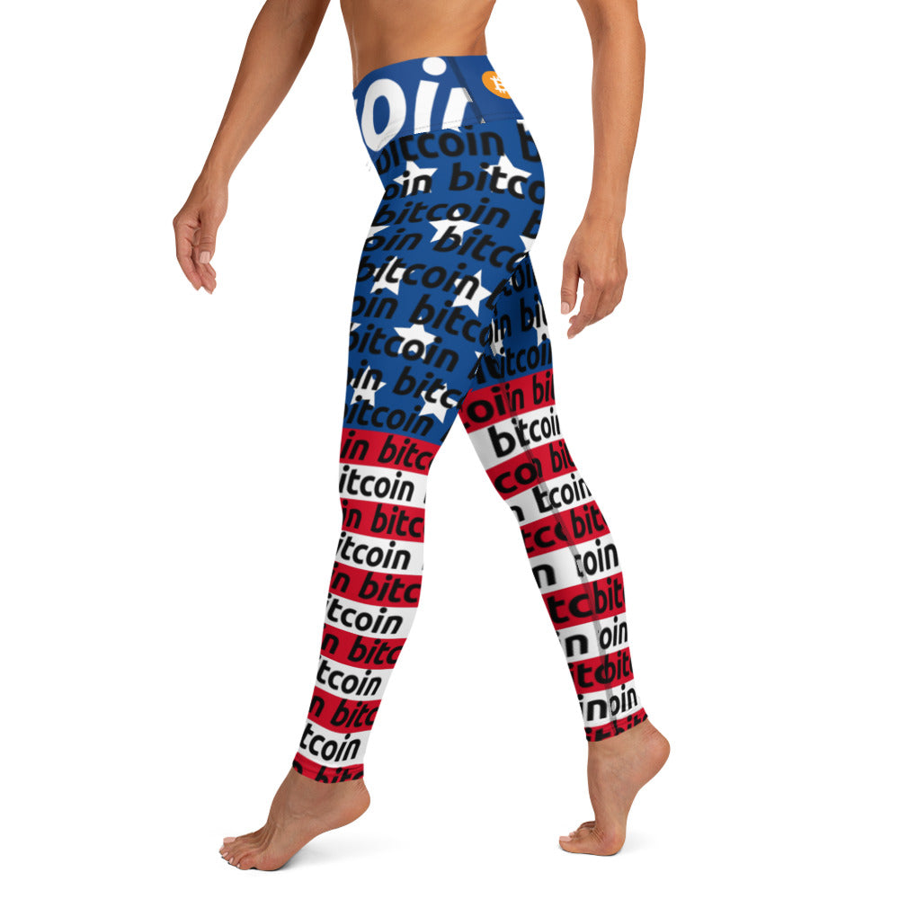 Bitcoin USA Yoga Leggings printful