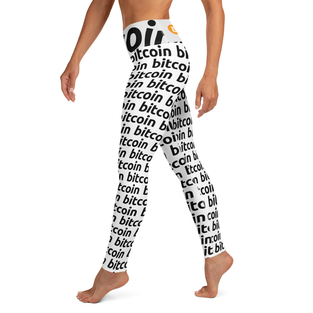 Bitcoin Snow Yoga Leggings printful