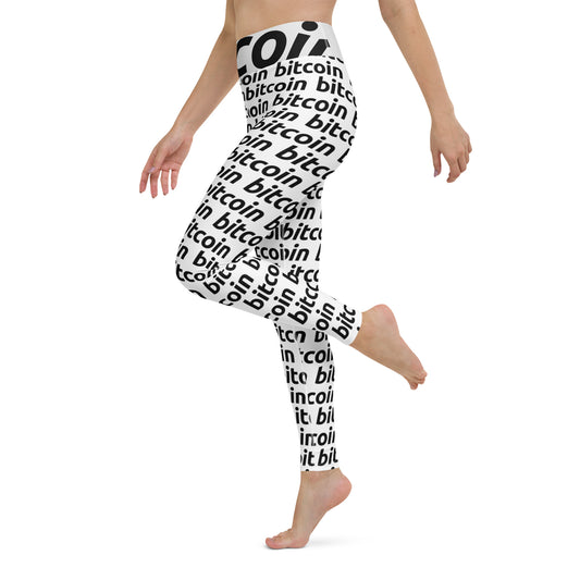 Bitcoin Snow Yoga Leggings printful
