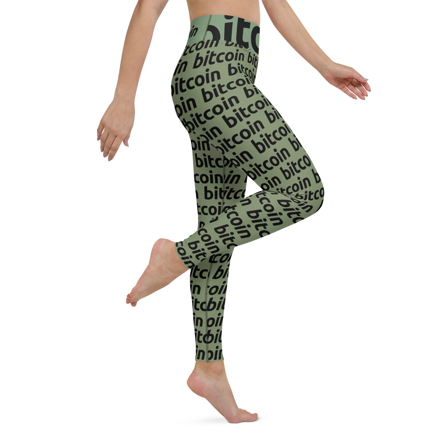 Bitcoin Forest Yoga Leggings printful