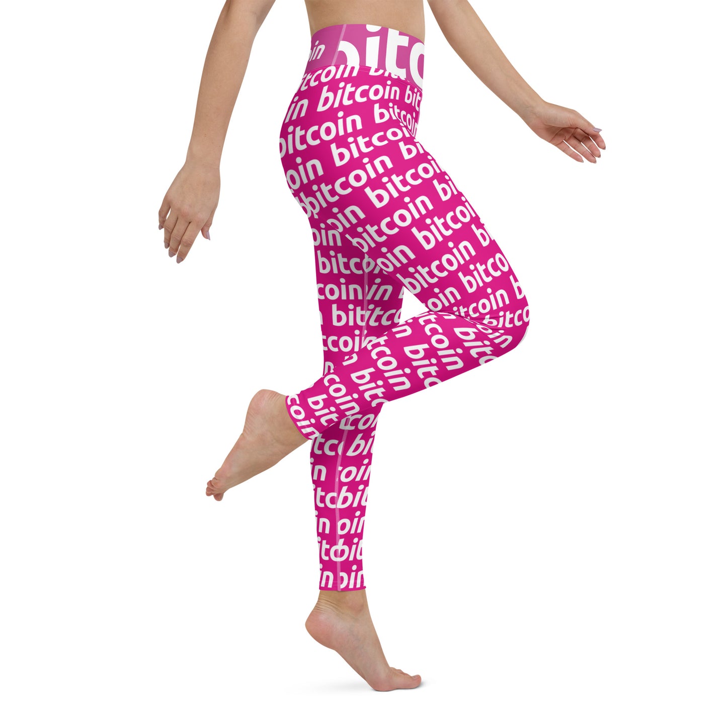 Bitcoin Amarena White Yoga Leggings