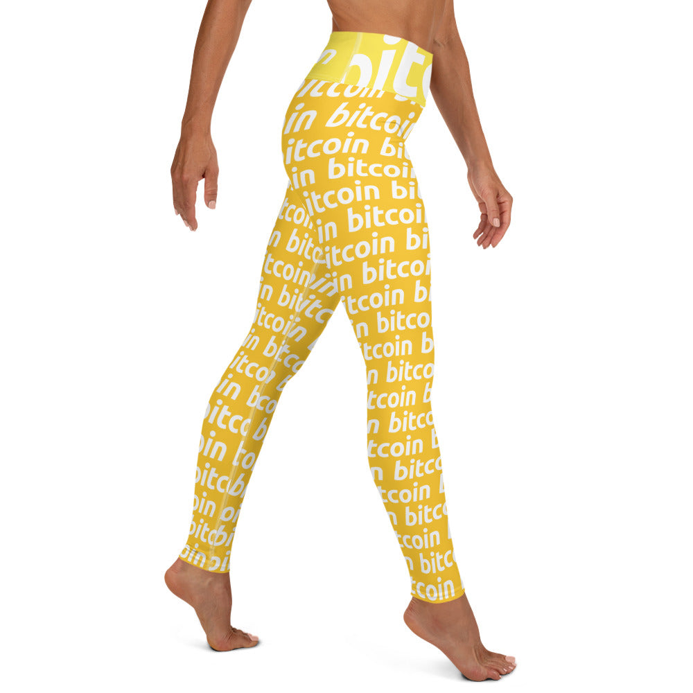 Bitcoin Honey White Yoga Leggings