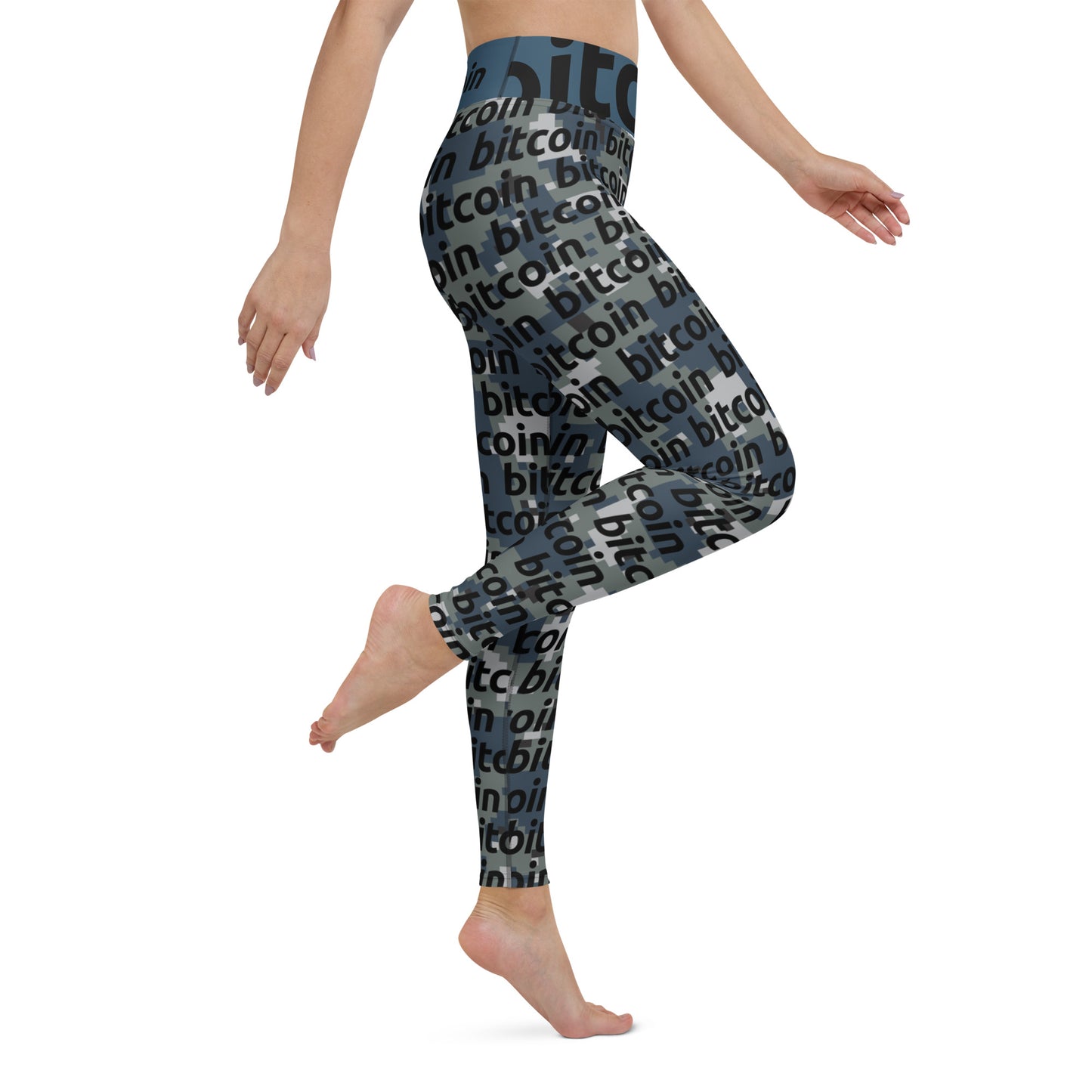 Bitcoin Urban Camo Yoga Leggings printful