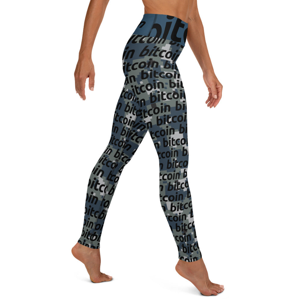 Bitcoin Urban Camo Yoga Leggings printful