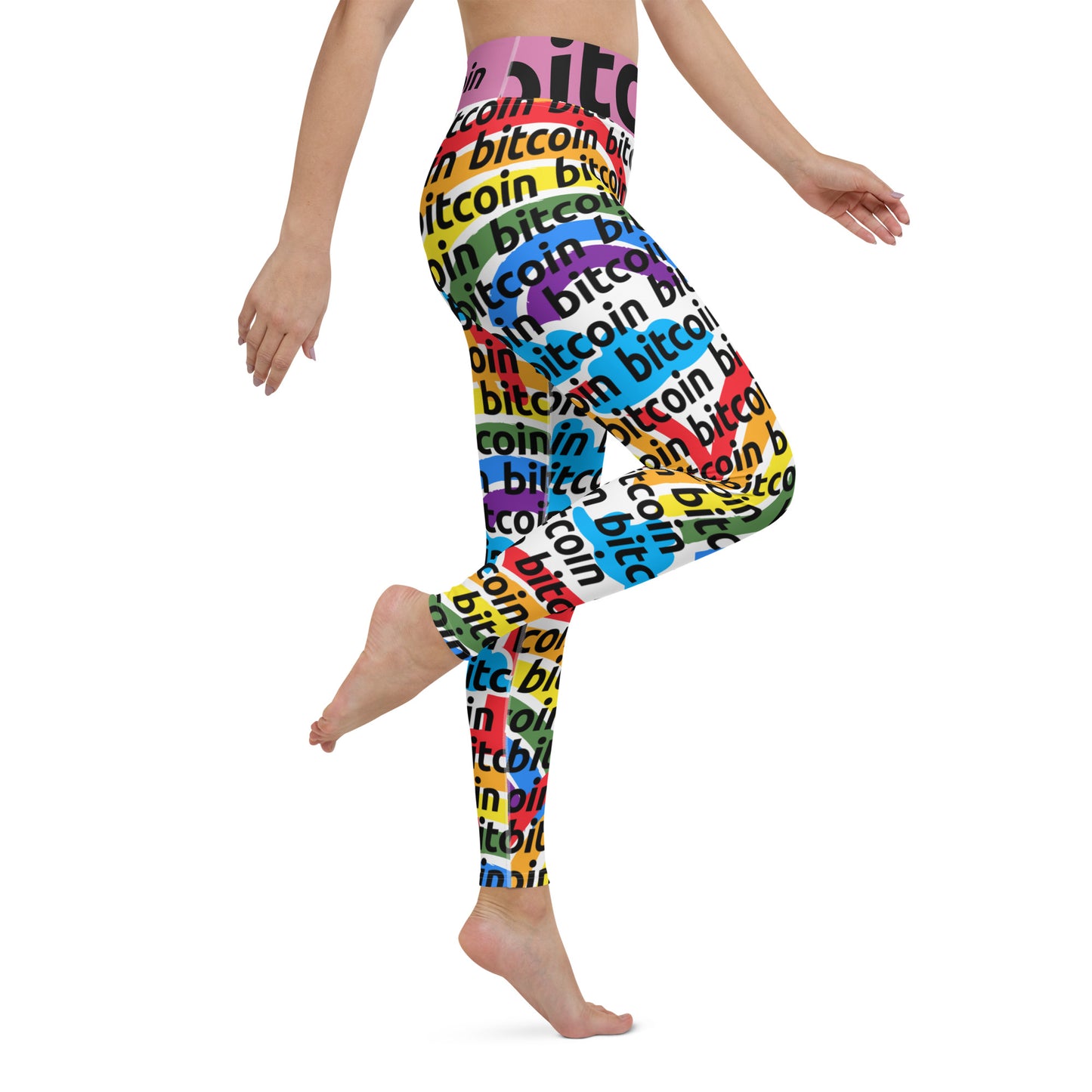 Bitcoin Rainbow Yoga Leggings printful