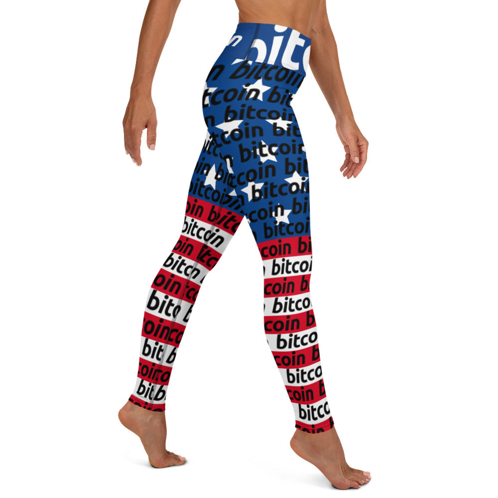 Bitcoin USA Yoga Leggings printful