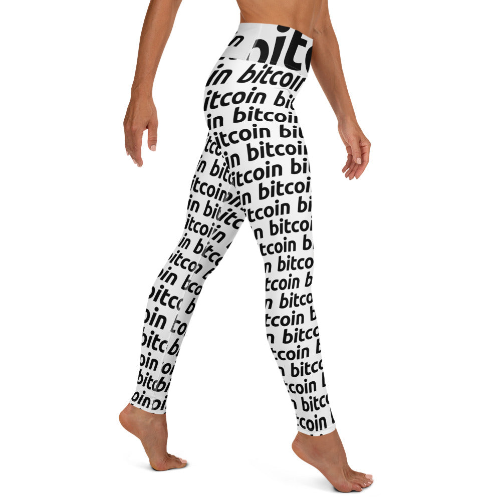 Bitcoin Snow Yoga Leggings printful
