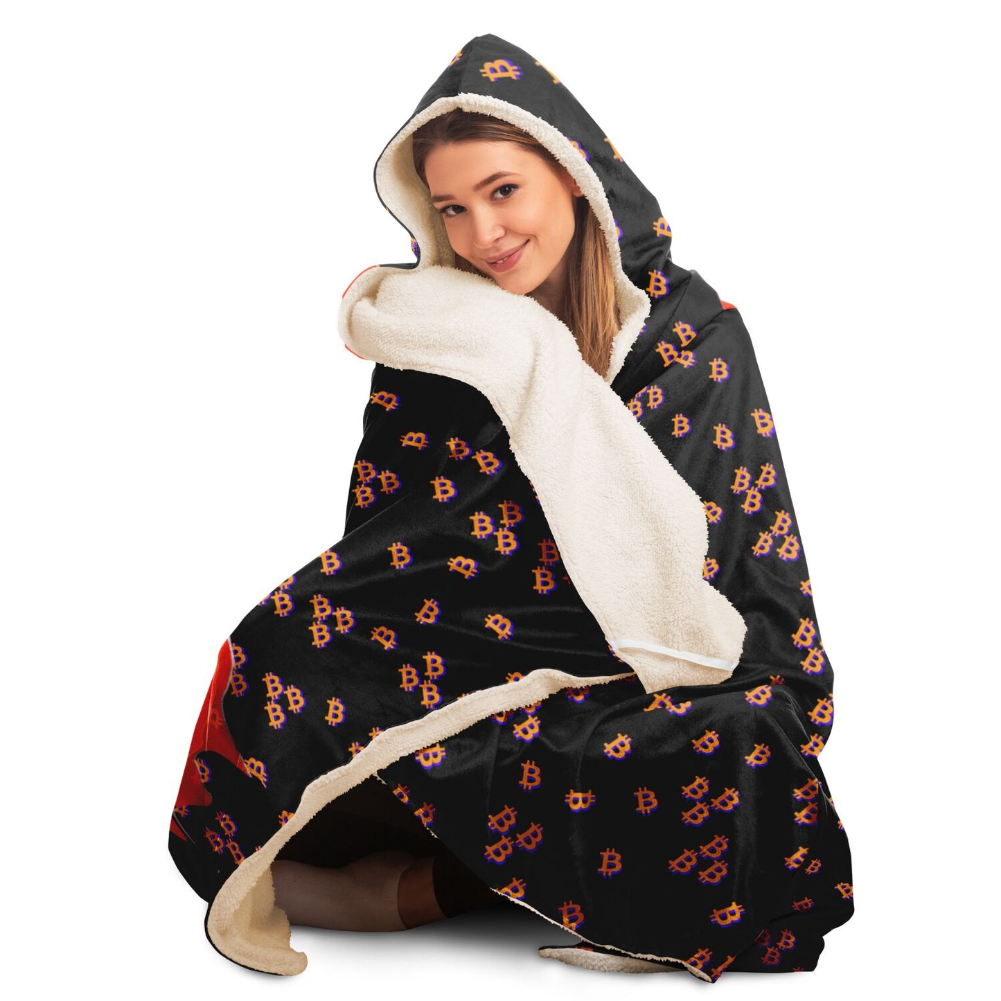 Bitcoin Lips Hooded Blanket In N Out Crypto