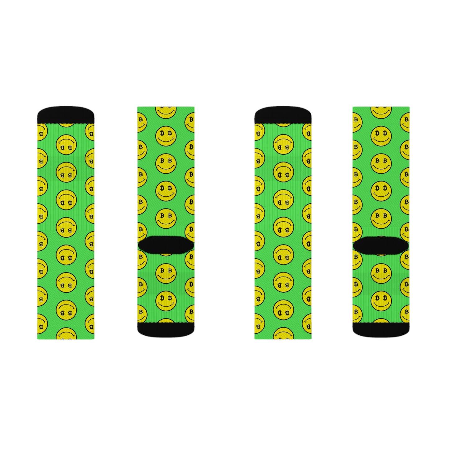 Bitcoin Smile Green Socks Printify
