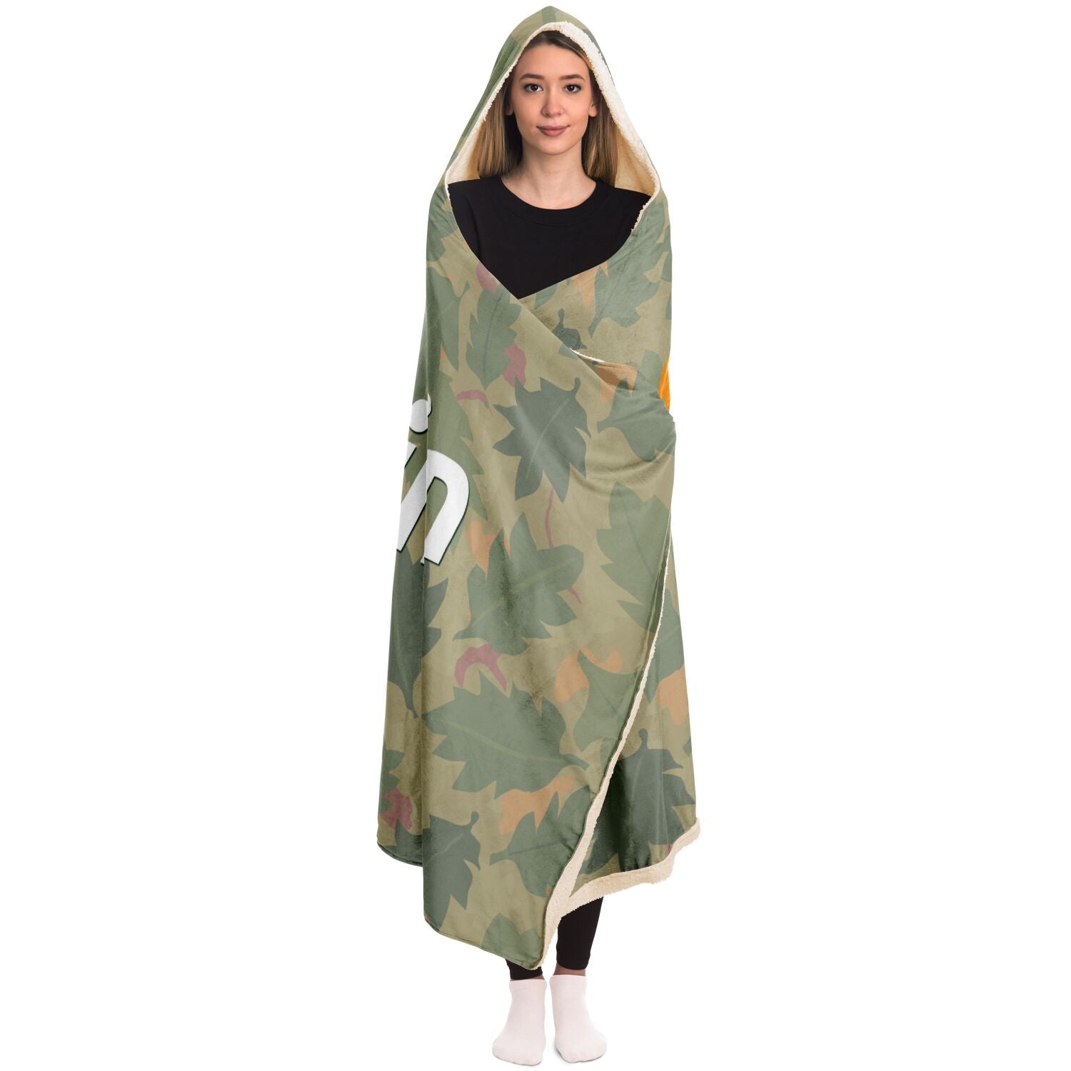 Bitcoin Leaf Hooded Blanket In N Out Crypto
