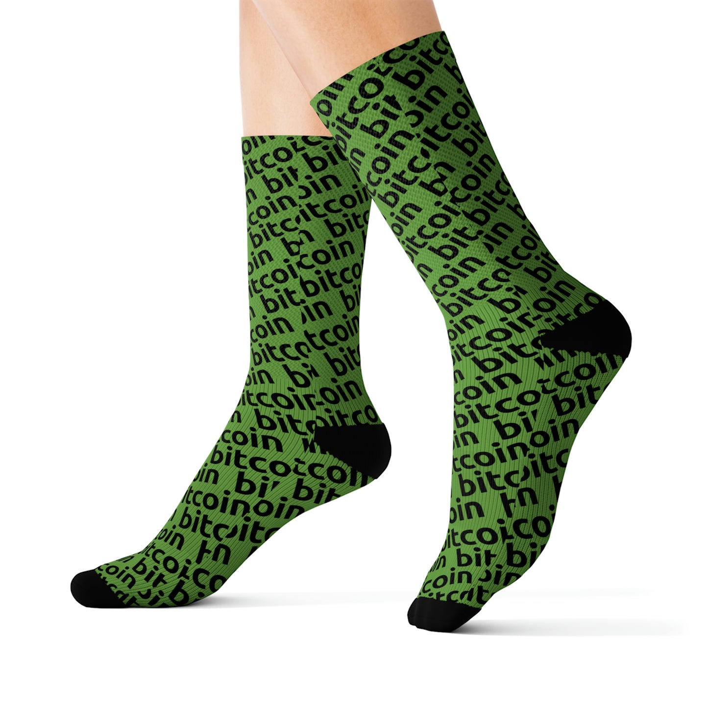 Bitcoin Green Socks Printify
