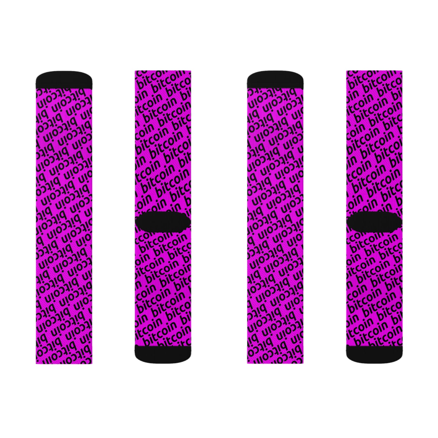 Bitcoin Fuchsia Socks Printify