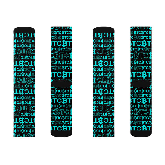 Bitcoin Dubai Blue Socks Printify