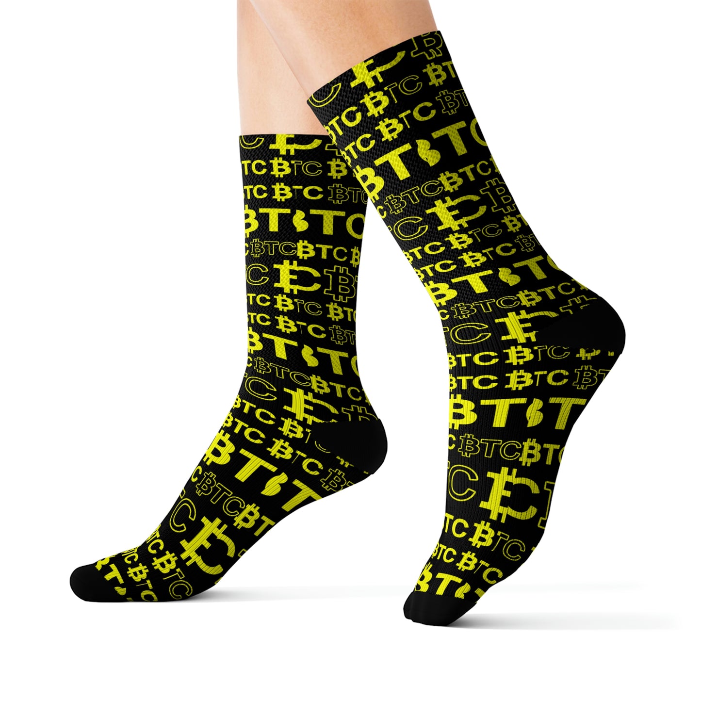 Bitcoin Dubay Yellow Socks Printify