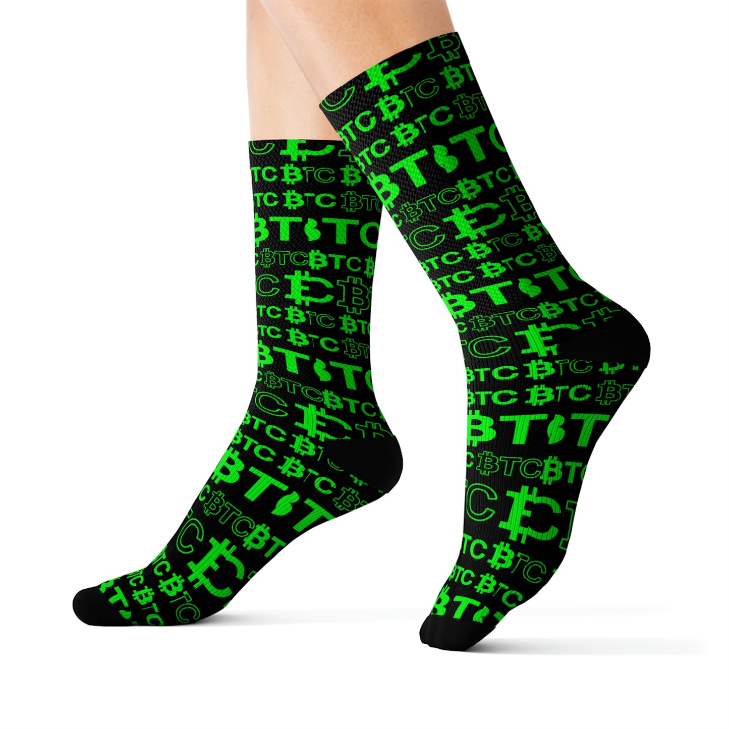Bitcoin Dubai Green Socks Printify