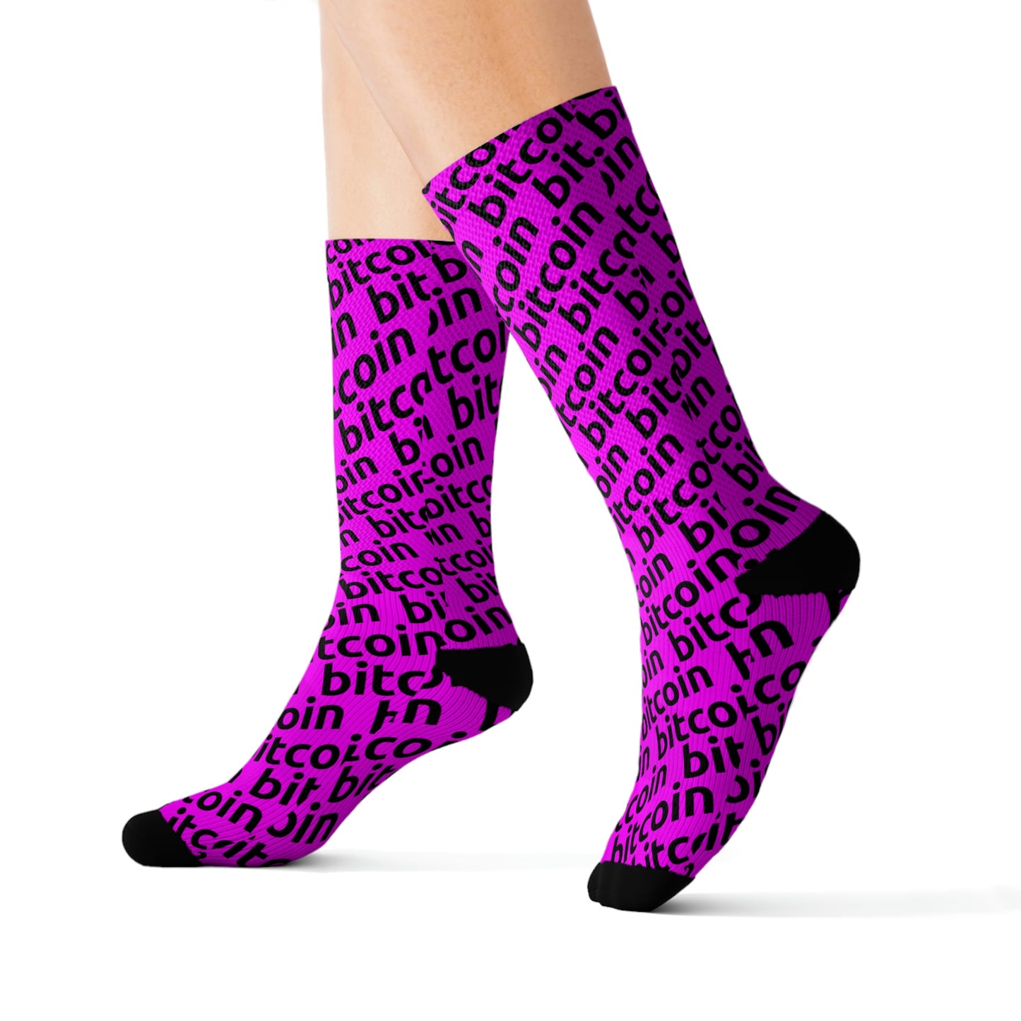 Bitcoin Fuchsia Socks Printify
