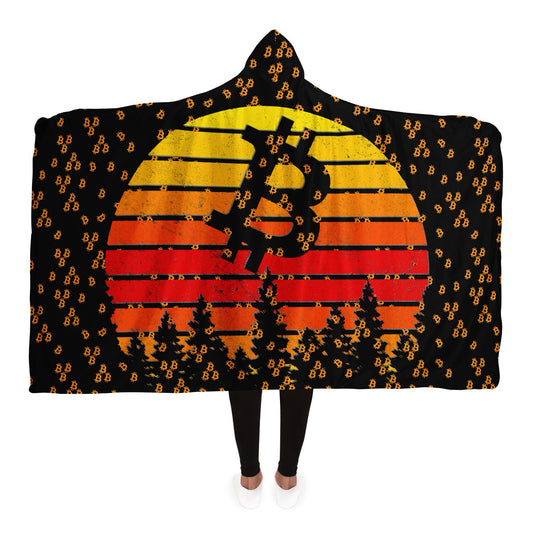 Bitcoin Sunset Hooded Blanket In N Out Crypto