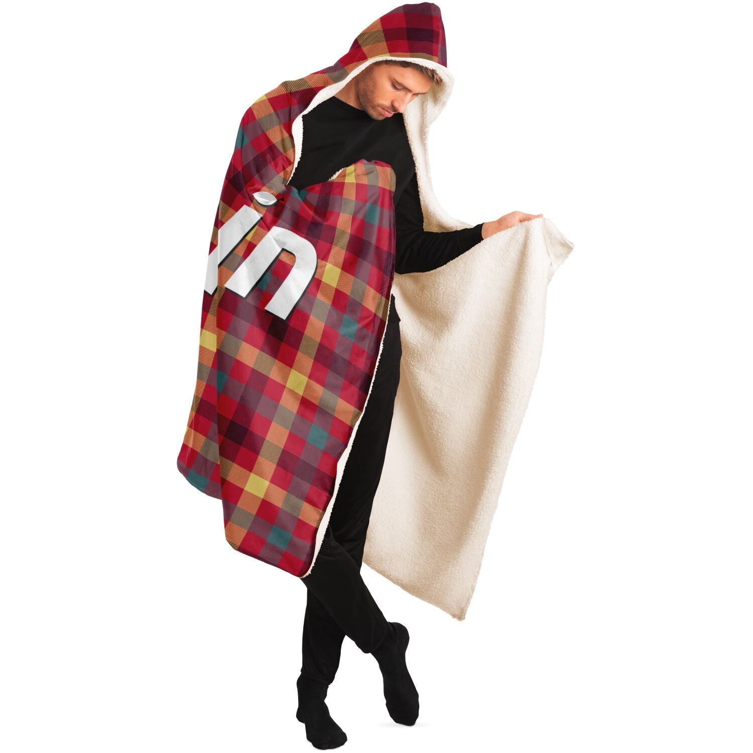 Bitcoin Tartan Classic Hooded Blanket In N Out Crypto