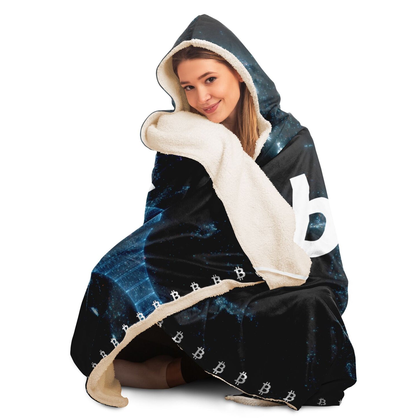 Bitcoin Galaxy Hooded Blanket In N Out Crypto