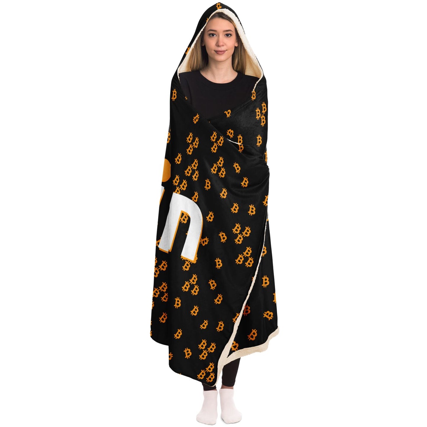 Bitcoin Scatter Hooded Blanket In N Out Crypto
